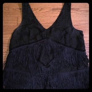 Black fringe top